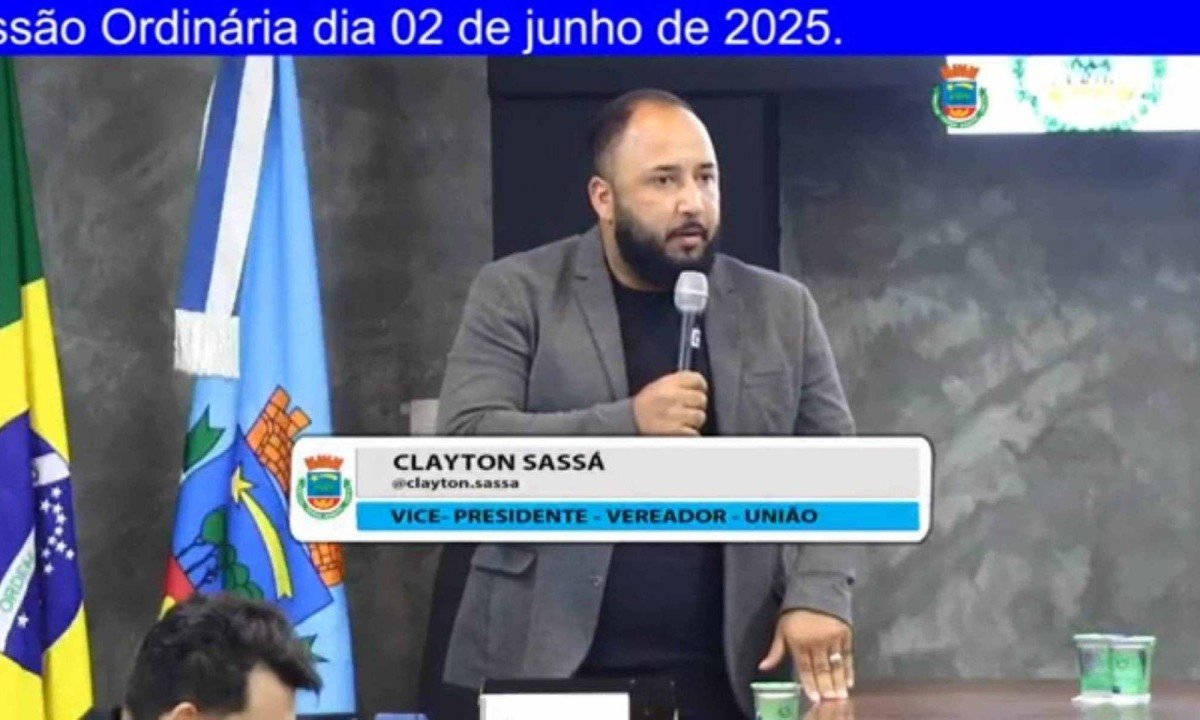 Vereador Clayton Sassá -  (crédito: Reprodução/Câmara Municipal de Capão Bonito)