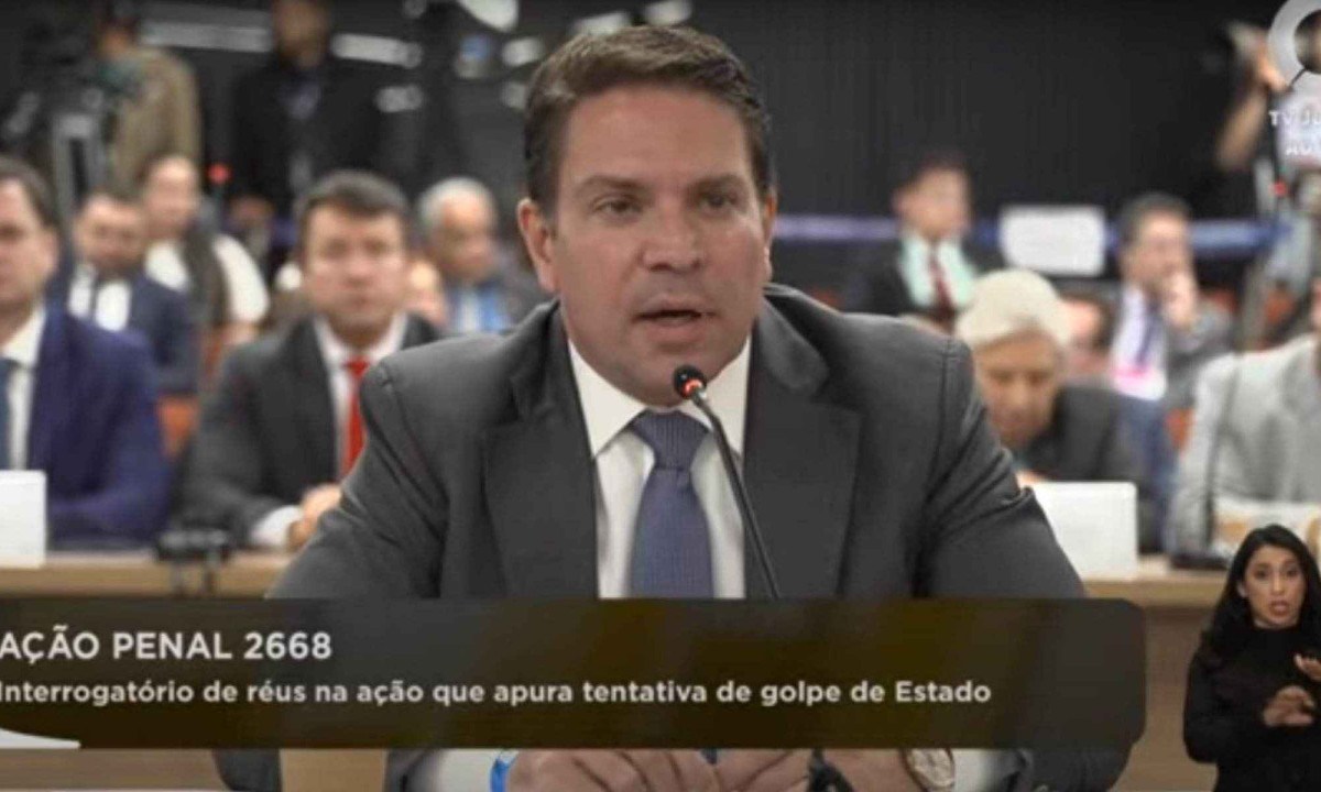 Delegado federal licenciado e deputado federal Alexandre Ramagem é o segundo dos réus a ser interrogado pelo STF -  (crédito: Reprodução/TV Justiça)