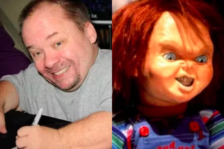 O ator Ed Gale, conhecido por interpretar fisicamente o boneco Chucky nos primeiros filmes da franquia "Brinquedo Assassino", morreu no dia 27/5 aos 61 anos.  -  (crédito: Montagem/Reprodução )