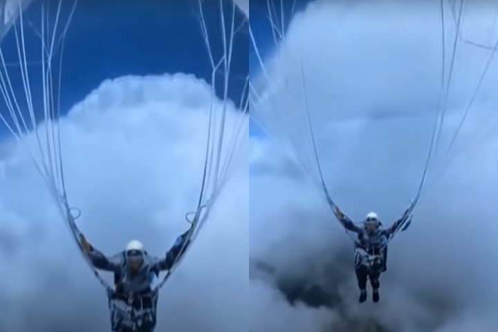 Peng Yujiang foi jogado acidentalmente a 8.500 metros de altura por uma corrente de ar rara, conhecida como "sucção de nuvens".