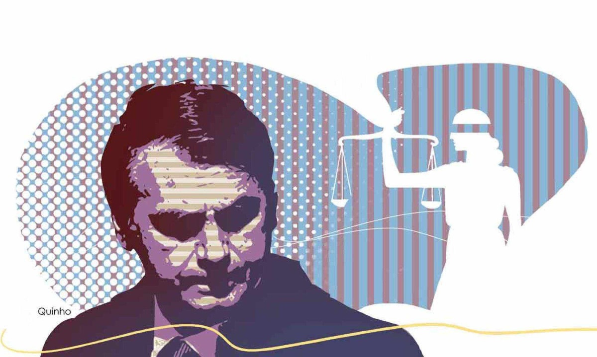 Jair Bolsonaro não poderá dizer que não teve direito de defesa. Ficou tão a vontade que chegou a brincar com Moraes - (crédito: Quinho) Jair Bolsonaro não poderá dizer que não teve direito de defesa. Ficou tão a vontade que chegou a brincar com Moraes - (crédito: Quinho)