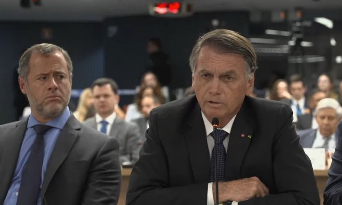 Ex-presidente Jair Bolsonaro (PL) presta depoimento no STF nesta ter&ccedil;a-feira e nega minuta golpista -  (crédito: TV Justi&ccedil;a/Reprodu&ccedil;&atilde;o)