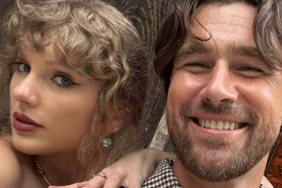 Taylor Swift e Travis Kelce em casamento no fim de semana -  (crédito: Reprodução / redes sociais)