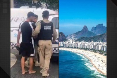 Ambulante foi detido por cobrar valor abusivo por dois milhos, R$ 300, na praia de Copacabana, no Rio de Janeiro -  (crédito: reprodução/redes sociais - Arquivo/Rádio Tupi)