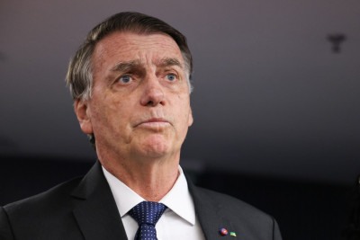 O ex-presidente Jair Bolsonaro presta depoimento em inquérito ao Supremo Tribunal Federal em julgamento por tentativa de golpe de Estado -  (crédito: Ton Molina/STF)