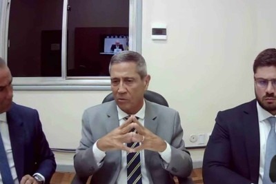 Braga Netto dá depoimento por videochamada  -  (crédito: STF/REPRODUÇÃO)