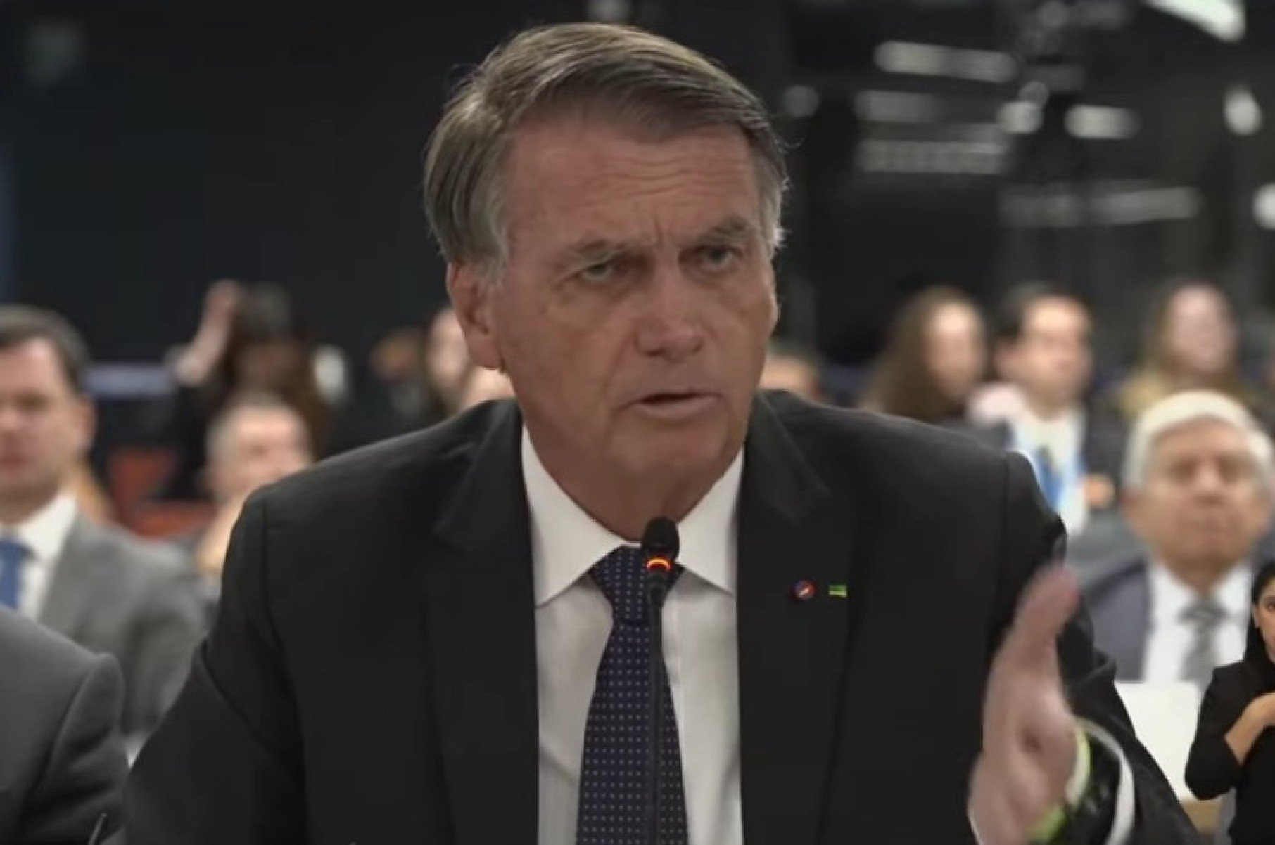 Ex-presidente Jair Bolsonaro (PL) presta depoimento no STF -  (crédito: TV JUSTIÇA/STF)