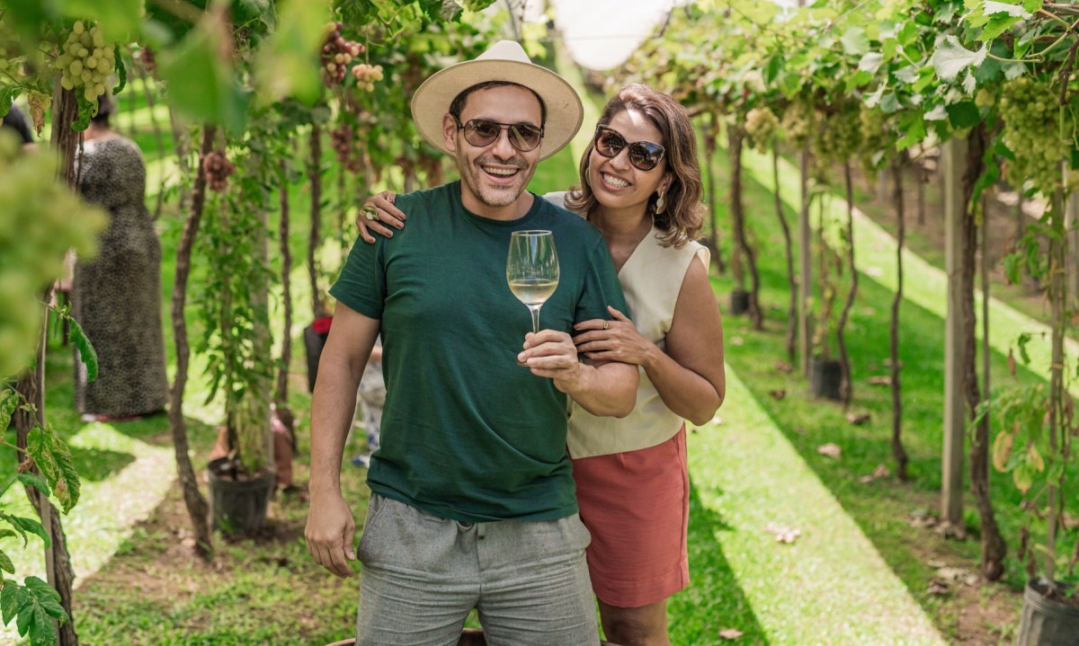 Degustando vinhos no... vinhedo!