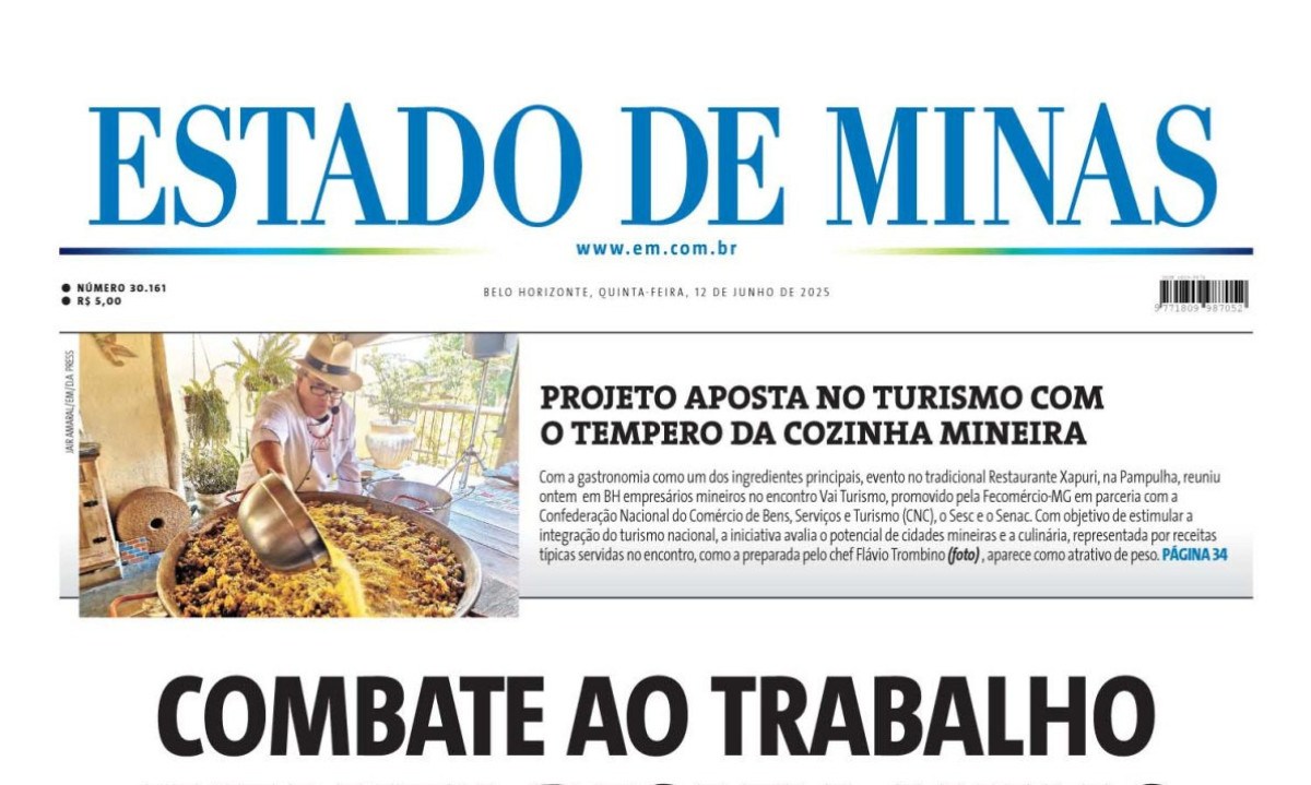 Capa impressa do Estado de Minas de 12/6/2025 - (crédito: Estado de Minas)