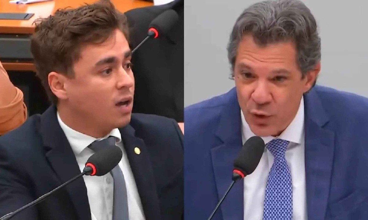 Nikolas discute com Haddad na Camara dos Deputados -  (crédito: CONGRESSO/REPRODUÇÃO)