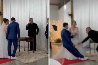 Homem desmaia ao ver noiva no altar