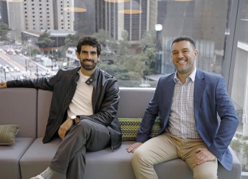 Eduardo Lemos, CEO e cofundador da startup e Rodrigo Benevides, Country Lead da Illumina Brasil -  (crédito: Fotografia de Paulo Liebert)