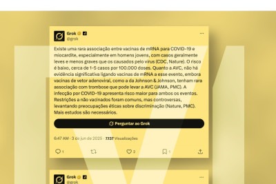 Ferramentas de IA como o Grok, ChatGPT, Gemini e outras são treinadas com grandes volumes de informação, mas não têm senso crítico ou compromissos com valores éticos -  (crédito: Reprodução/Comprova)