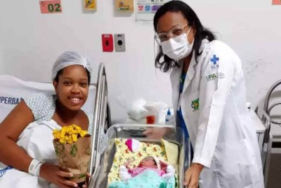 Iria Nilza Soares Nascimento e a filha, Vitória, estão internadas e am bem -  (crédito: INTS)