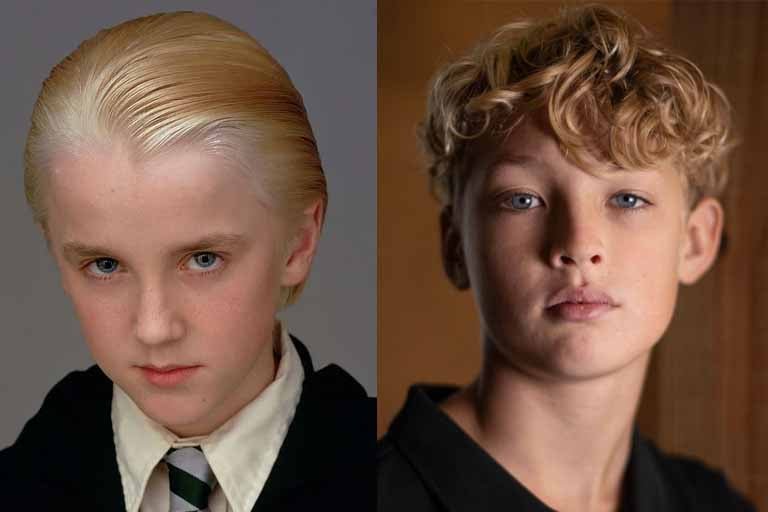 Escolhido entre mais de 30 mil candidatos nas audições globais, o britânico Lox Pratt, 14 anos, carrega o peso de suceder Tom Felton como o arquirrival de Harry. Antes de Hogwarts, Pratt chamou a atenção da crítica como Jack Merridew na minissérie "O Senhor das Moscas" da BBC.