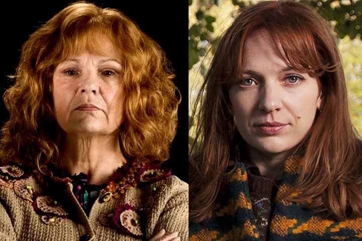 Vencedora do BAFTA por "The IT Crowd" e presença requisitada em dramas como "Rivais" e "Humans", Katherine Parkinson traz ar cômico e autoridade materna à Molly, matriarca dos Weasley. A atriz, de 47 anos, transita com naturalidade entre a sitcom e o melodrama.