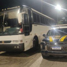 MG: homem é preso dirigindo ônibus com 5 mil pares de calçados falsificados - PRF/Divulga&ccedil;&atilde;o