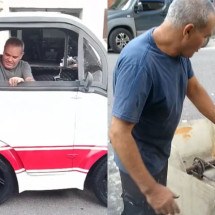 Mecânico brasileiro tenta entrar para o Livro dos Recordes com "menor carro do mundo" - Montagem/Reprodução/Redes Sociais 