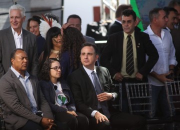 Senador Rodrigo Pacheco esteve no evento com Lula -  (crédito: Edésio Ferreira/EM/D.A Press)