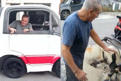 Um mecânico de 53 anos que vive no município de São Vicente (SP) tem ganhado fama na web por conta dos seus projetos automotivos criativos. -  (crédito: Montagem/Reprodução/Redes Sociais )