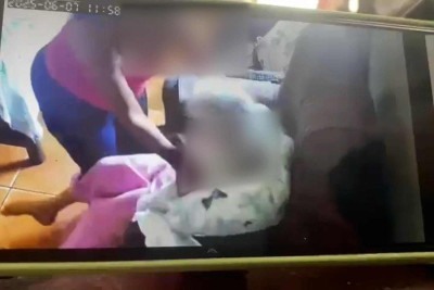 O caso foi descoberto no sábado, 7 de junho, quando a família revisou as imagens da câmera e presenciou os maus-tratos -  (crédito: Arquivo pessoal)