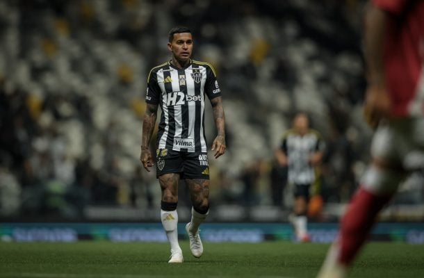 DUDU – Estreia com a camisa do Galo. Apesar do jogo discreto, mostrou entrosamento com Rony. Mas a falta de ritmo pesou no seu jogo. NOTA 5,5 NOTA: 6,0. Foto: Pedro Souza / Atlético