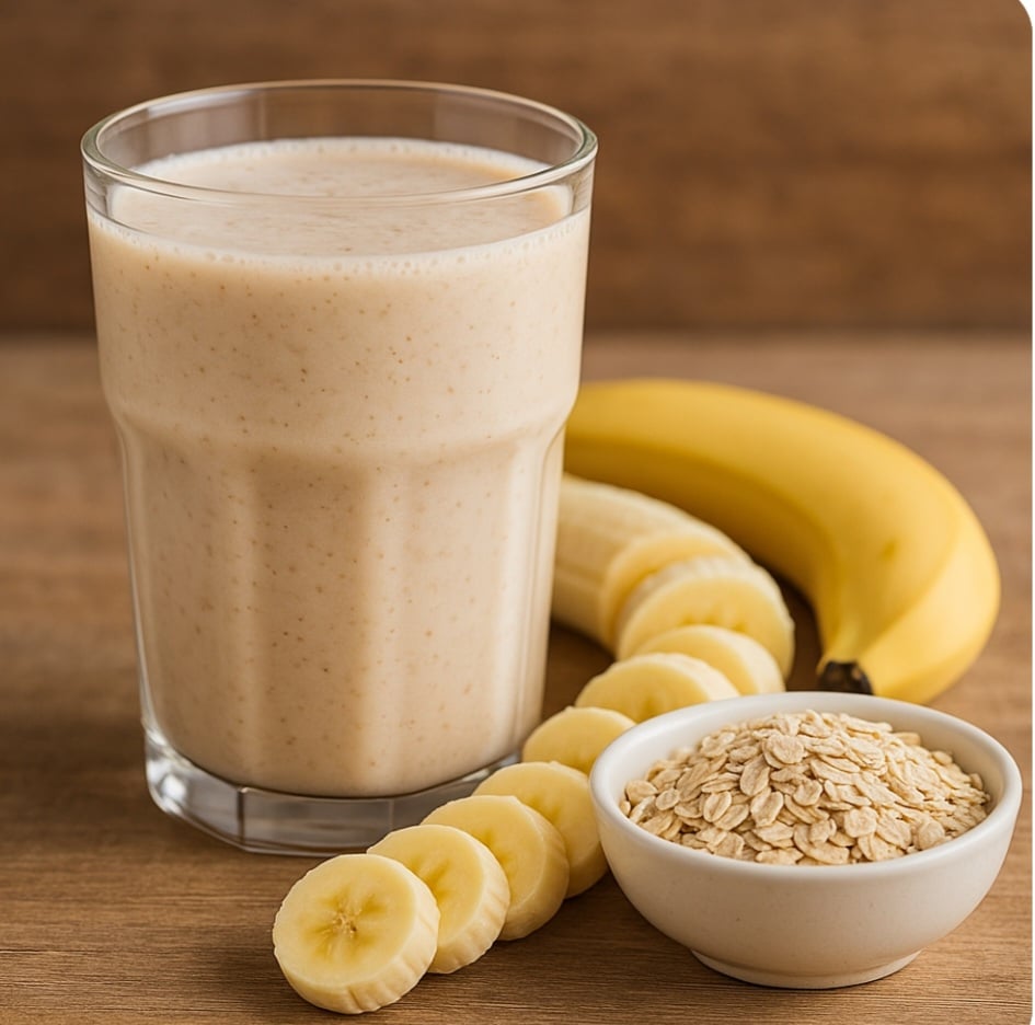 Vitamina de leite com banana e aveia: Excelente para o café da manhã, essa combinação fornece energia, fibras e potássio. Ajuda a manter a saciedade e a saúde intestinal. Pode ser adoçada com mel ou consumida pura.
