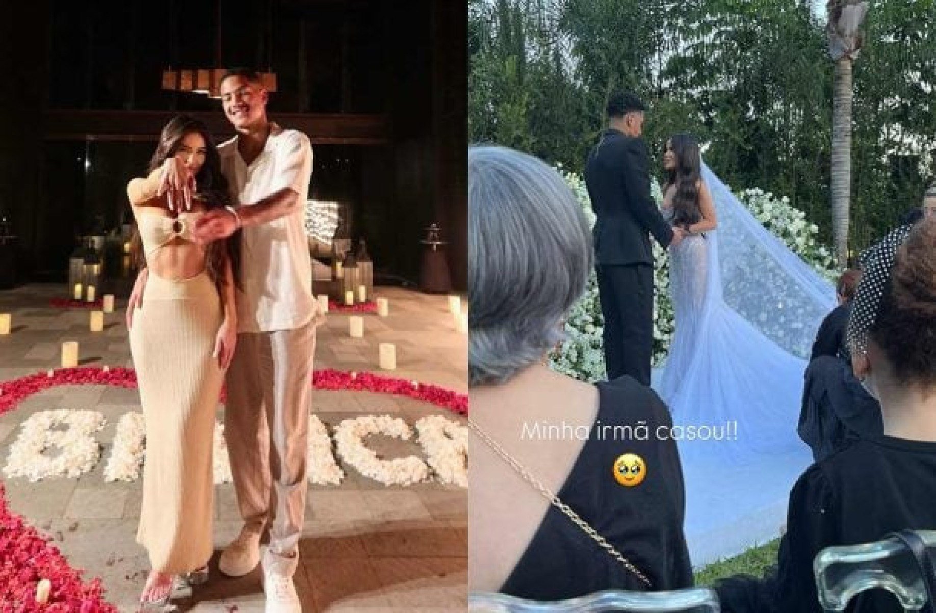 Ex-atacante do Santos se casa com influenciadora em cerimônia discreta