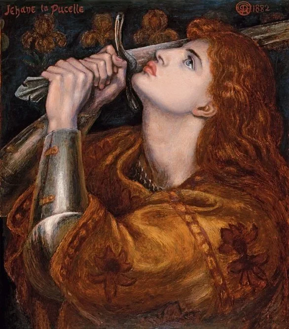 Santa Joana D’Arc: Nascida numa área rural e analfabeta, Joana D’Arc era extremamente devota. Aos 13 anos, começou a ter "visões místicas", ouvindo as vozes do arcanjo Miguel e das santas Catarina de Alexandria e Margarida de Antioquia.-wikimedia commons/
Dante Gabriel Rossetti 