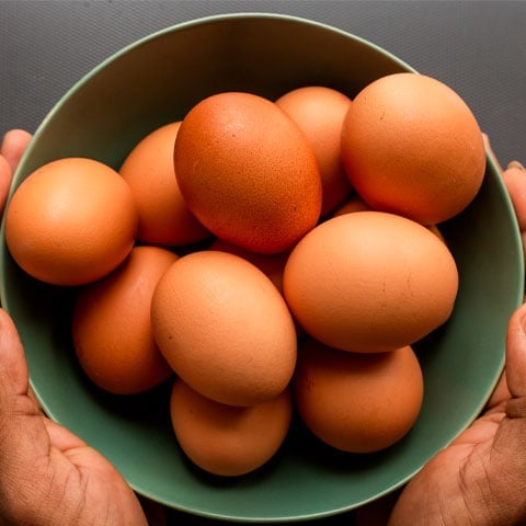 O ovo jumbo tem, no mínimo, 66 gramas, e pode ser de granja ou caipira. Ele possui bastante nutriente, vitaminas A, D, E e do complexo B; zinco; ferro; cálcio e selênio, fortalece ossos e dentes, combate a anemia e ajuda na perda de peso.