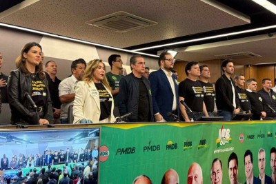 Convenção do MDB aconteceu na manhã deste sábado (14/6), no Auditório Zé Alencar, na Assembleia Legislativa de Minas Gerais -  (crédito: Bertha Maakaroun/EM/D.A Press)