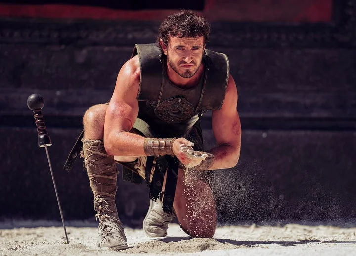 Paul Mescal é um dos atores com maior  destaque na atualidade por protagonizar o filme "Gladiador 2". Após sucesso nos cinemas, o filme pode ser visto no streaming: Amazon Prime Vídeo, Apple TV e Google Play. -  (crédito: divulgação/Paramount Pictures)