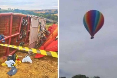 Grupo que estava dentro do balão na hora do acidente é de Pouso Alegre, no Sul de Minas -  (crédito: Redes Sociais)