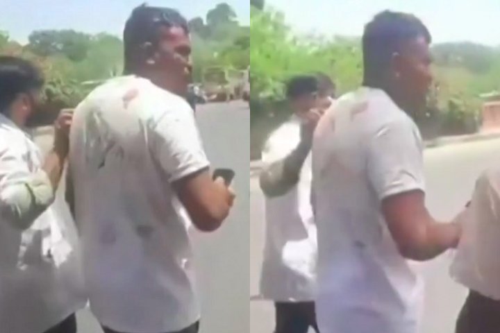 Uma imagem do homem caminhando normalmente após a queda do avião viralizou na internet.