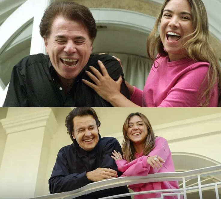 Os atores Rodrigo Faro e Polliana Aleixo recriaram uma foto em que Silvio Santos e sua filha Patricia Abravanel apareciam numa sacada, ambos sorrindo.
