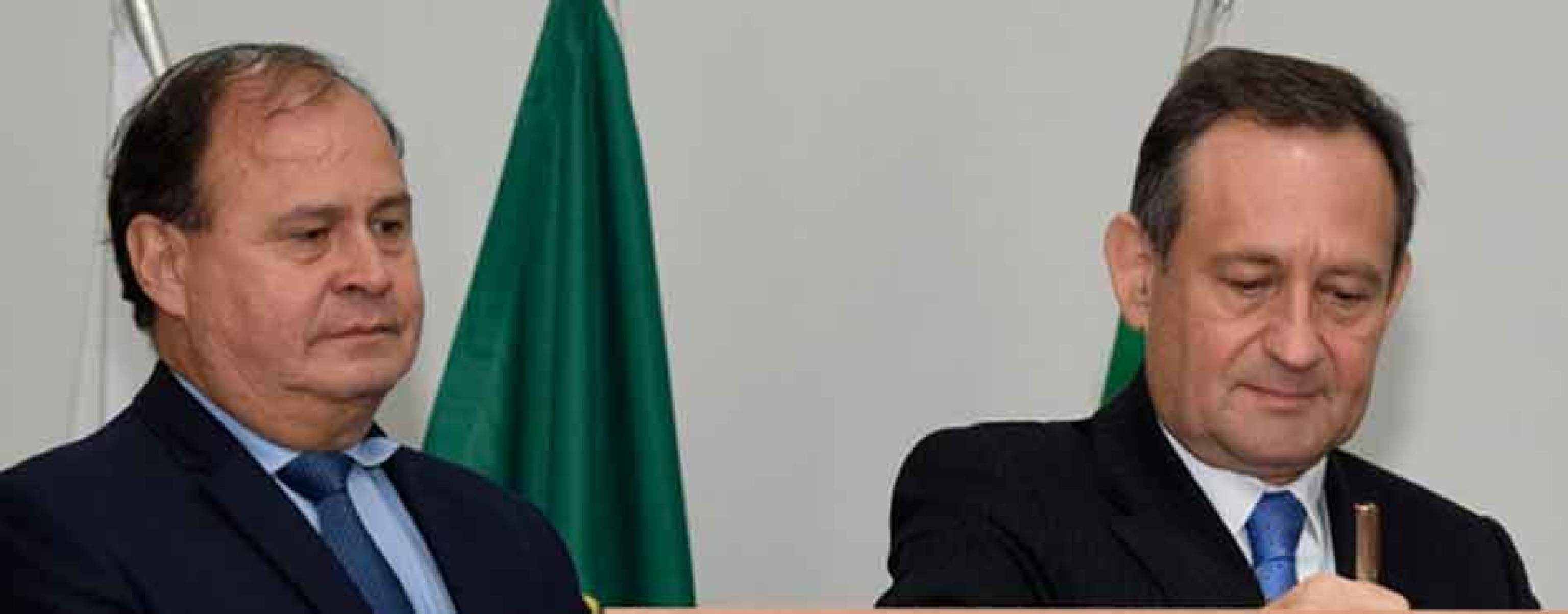 Presidente Vallisney Oliveira, do TRF-6a Região, e o presidente Luiz Carlos Corrêa Júnior, do TJMG