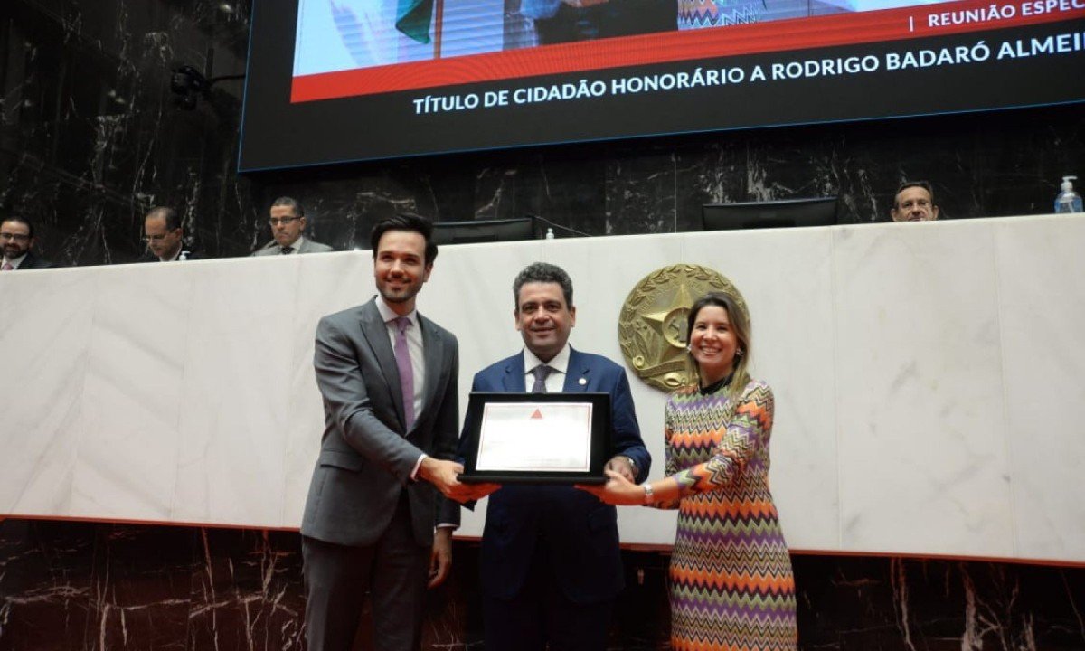 A homenagem é uma iniciativa da deputada estadual Carol Caram (Avante), em reconhecimento à contribuição de Rodrigo Badaró para o fortalecimento do Poder Judiciário ao longo de mais de duas décadas de atuação -  (crédito: Túlio Santos/EM/D.A Press)