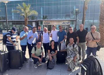 Damião e comitiva de brasileiros que estavam em Israel -  (crédito: Reprodução/Redes Sociais)