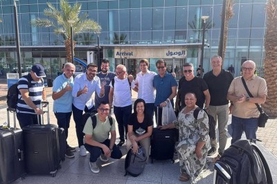 Damião e comitiva de brasileiros que estavam em Israel -  (crédito: Reprodução/Redes Sociais)