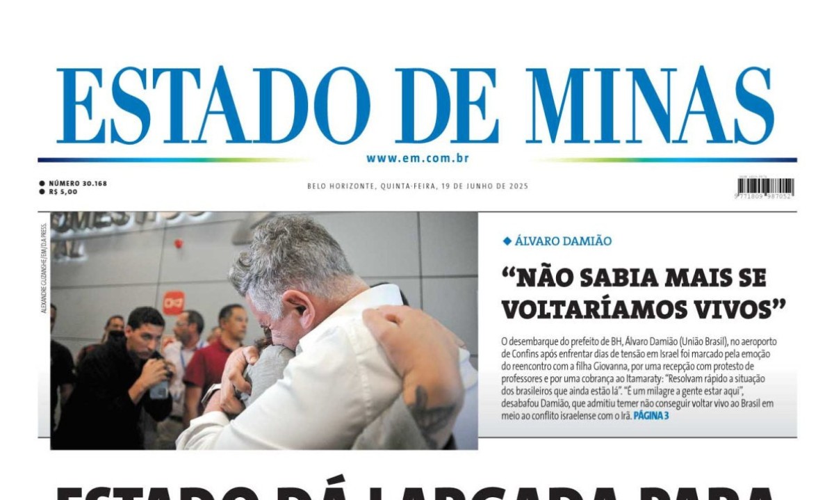 Confira a capa do Estado de Minas do dia 19/06/2025 - (crédito: Estado de Minas)