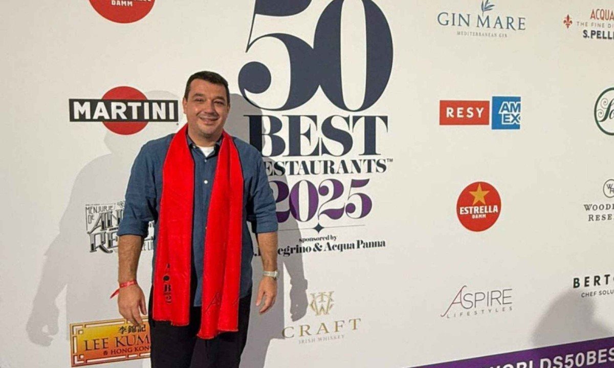 Chef Rafa Costa e Silva esteve em Turim, na Itália, na cerimônia onde foram relevados os nomes da lista dos 50 melhores restaurantes de 2025