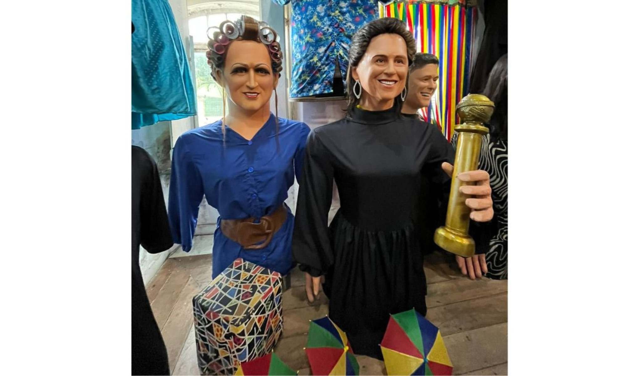 Bonecos homenageiam Dona Hermínia (personagem de Paulo Gustavo) e Fernanda Torres
