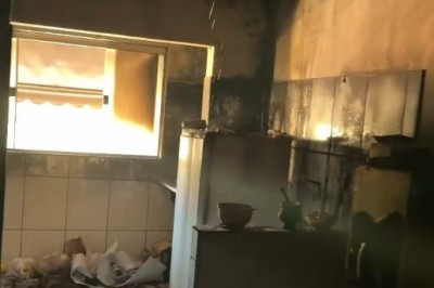 Apartamento foi destruído em incêndio em Coronel Fabriciano  -  (crédito: CBMMG)