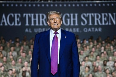 "Israel. Não lance essas bombas", pediu Trump  -  (crédito: Brendan SMIALOWSKI / AFP)