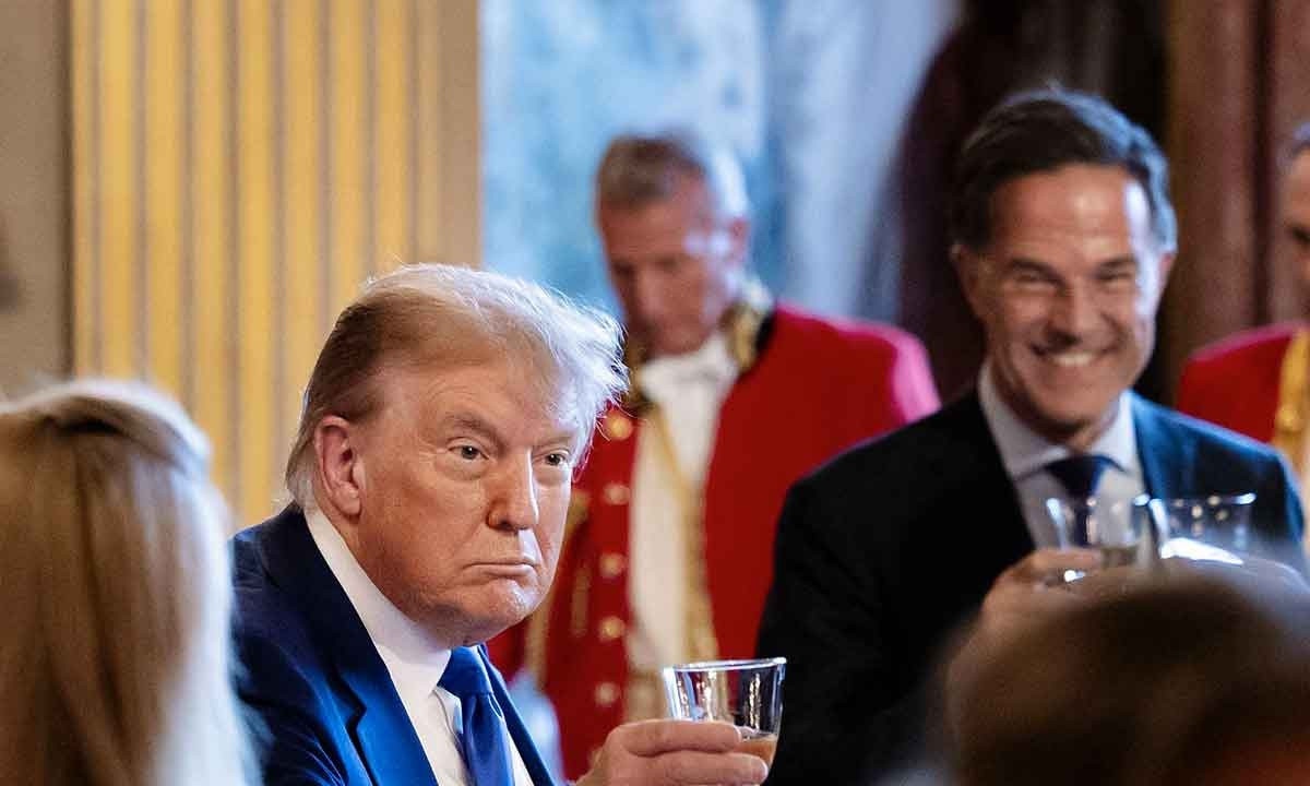 Trump comemorou o cessar-fogo entre Israel e Irã - (crédito: Remko de Waal/AFP) Trump comemorou o cessar-fogo entre Israel e Irã - (crédito: Remko de Waal/AFP)