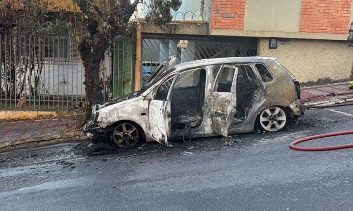 A corpora&ccedil;&atilde;o finalizou o combate &agrave;s chamas por volta de 16h25 e j&aacute; iniciou o rescaldo -  (crédito: Corpo de Bombeiros Militar de Minas Gerais)