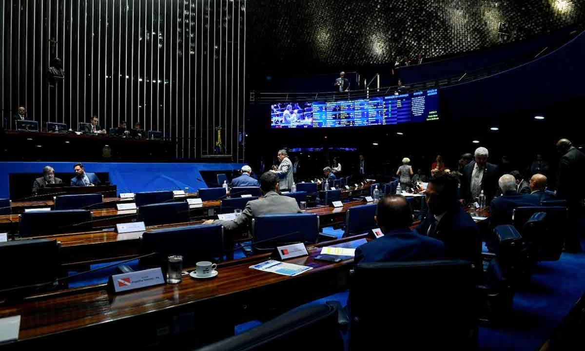 Senado confirmou derrota do governo na Câmara na votação da derrubada do aumento do IOF -  (crédito: Marcos Oliveira/Agência Senado – 17/12/24)