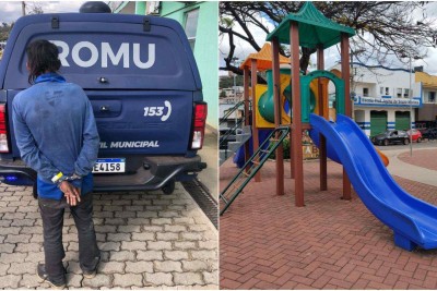 Conforme registrado na ocorrência, durante a abordagem dos guardas, o homem ficou muito nervoso, ofereceu resistência à prisão e tentou fugir -  (crédito: Guarda Municipal de Itabirito)