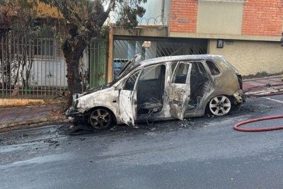 A corporação finalizou o combate às chamas por volta de 16h25 e já iniciou o rescaldo -  (crédito: Corpo de Bombeiros Militar de Minas Gerais)