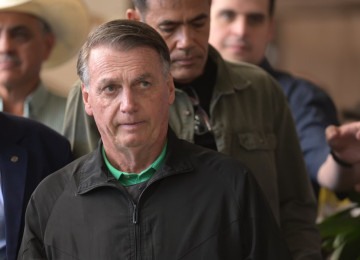 O ex-presidente Jair Bolsonaro está em Belo Horizonte para agenda com deputados estaduais e federais de sua base; e com o governador em exercício Mateus Simões -  (crédito: Leandro Couri/EM/D.A Press)